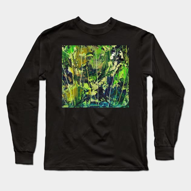 Green abstract Long Sleeve T-Shirt by sukhpalgrewal